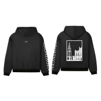 Groningen Hoodie - Hoodie zwart groningen opdruk wit vlak 4 - Groningen Hoodie O429288