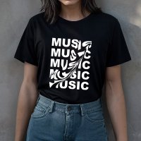 MUSIC - Music tekst shirt zwart - MUSIC