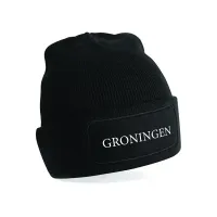 Groningen Muts - Muts groningen tekst wit 2 - EK29489