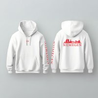 Skyline Nijmegen Hoodie - Nijmegen hoodie wit skyline rood 3 - Skyline Nijmegen Hoodie  (wit met rood)