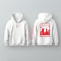 Nijmegen Hoodie - Nijmegen hoodie wit vlak rood 3 - Nijmegen Hoodie (wit met rood)