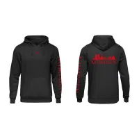 Skyline Nijmegen Hoodie - Nijmegen hoodie zwart skyline rood 1 - Skyline Nijmegen Hoodie  (zwart met rood)