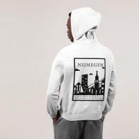 Nijmegen Hoodie - Nijmegen model hoodie wit vlak zwart - Nijmegen Hoodie
