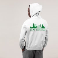 Skyline Rotterdam Hoodie - Rttrdm model hoodie skyline wit groen 4 - Skyline Rotterdam Hoodie  (21551)
