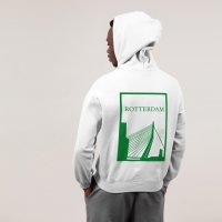 Rotterdam Hoodie - Rttrdm model hoodie wit groen 4 - Rotterdam Hoodie (20084)