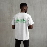 Skyline Rotterdam Shirt - Shirt wit model rotterdam opdruk groen skyline - Skyline Rotterdam Shirt O24599