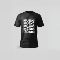 MUSIC - T shirt zwart music 1 - MUSIC