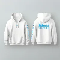 Skyline Tilburg Hoodie - Tilburg hoodie wit skyline blauw - Skyline Tilburg Hoodie