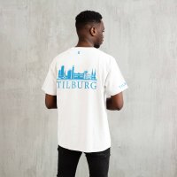Skyline Tilburg Shirt - Tilburg model shirt wit skyline blauw 1 - Skyline Tilburg Shirt O16035
