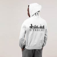 Skyline Utrecht Hoodie - Utrecht model hoodie wit skyline zwart 4 - Skyline Utrecht Hoodie (21623)