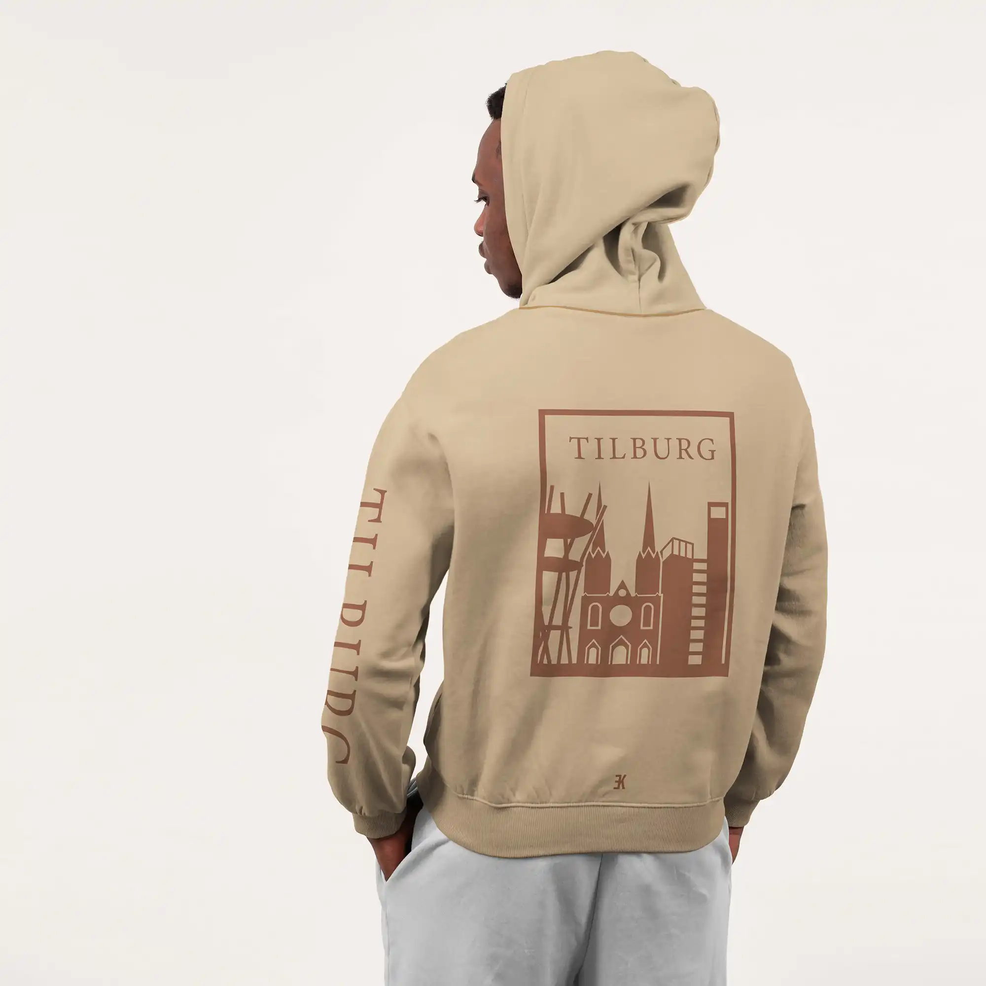Tilburg Hoodie - Tilburg hoodie model beige vlak - Tilburg Hoodie