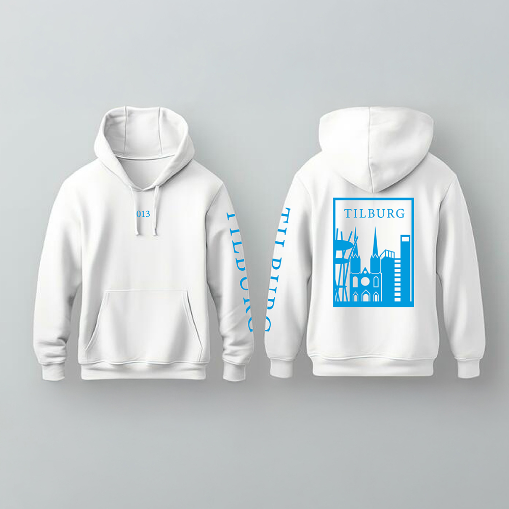 Tilburg Hoodie - Tilburg hoodie wit vlak blauw - Tilburg Hoodie
