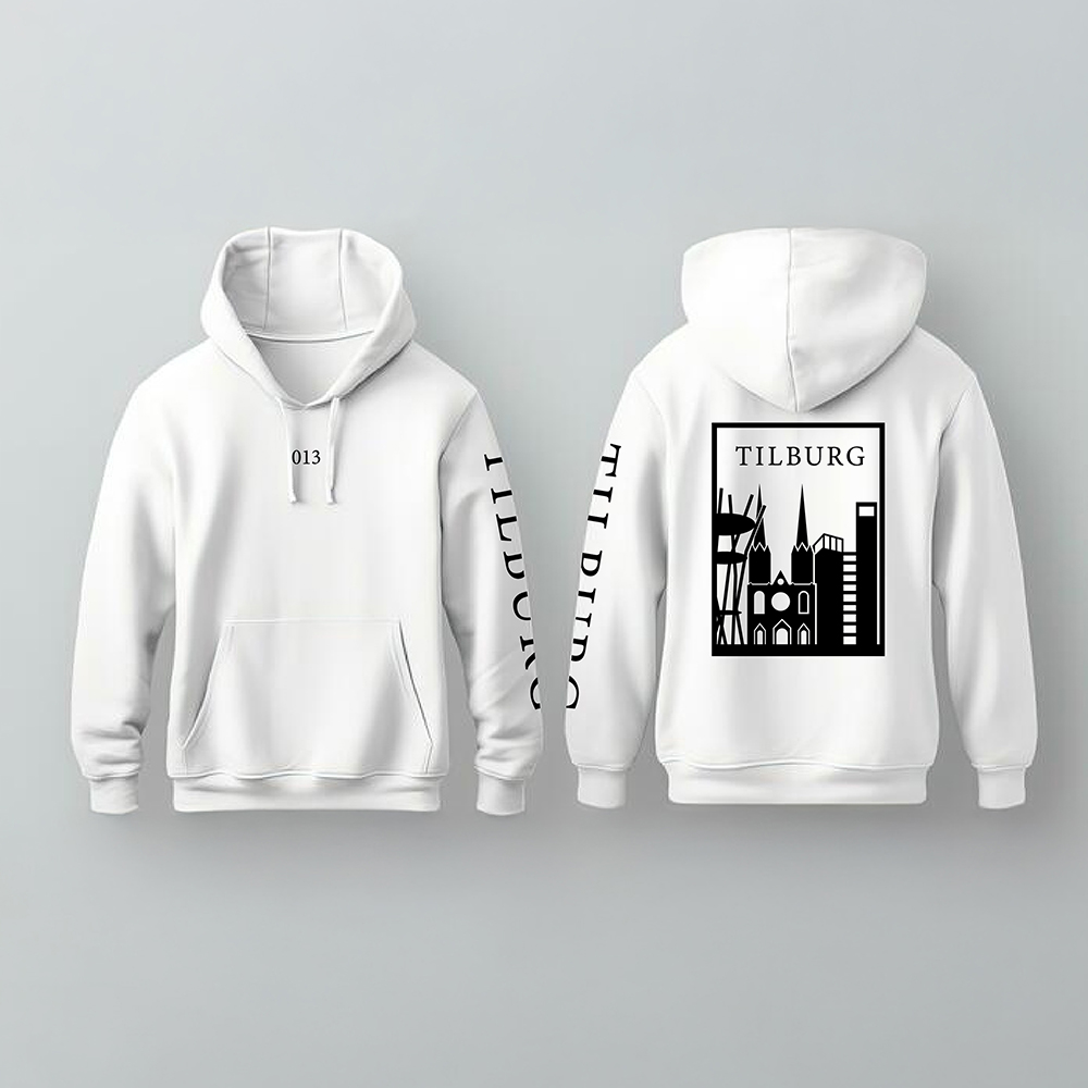 Tilburg Hoodie - Tilburg hoodie wit vlak zwart - Tilburg Hoodie