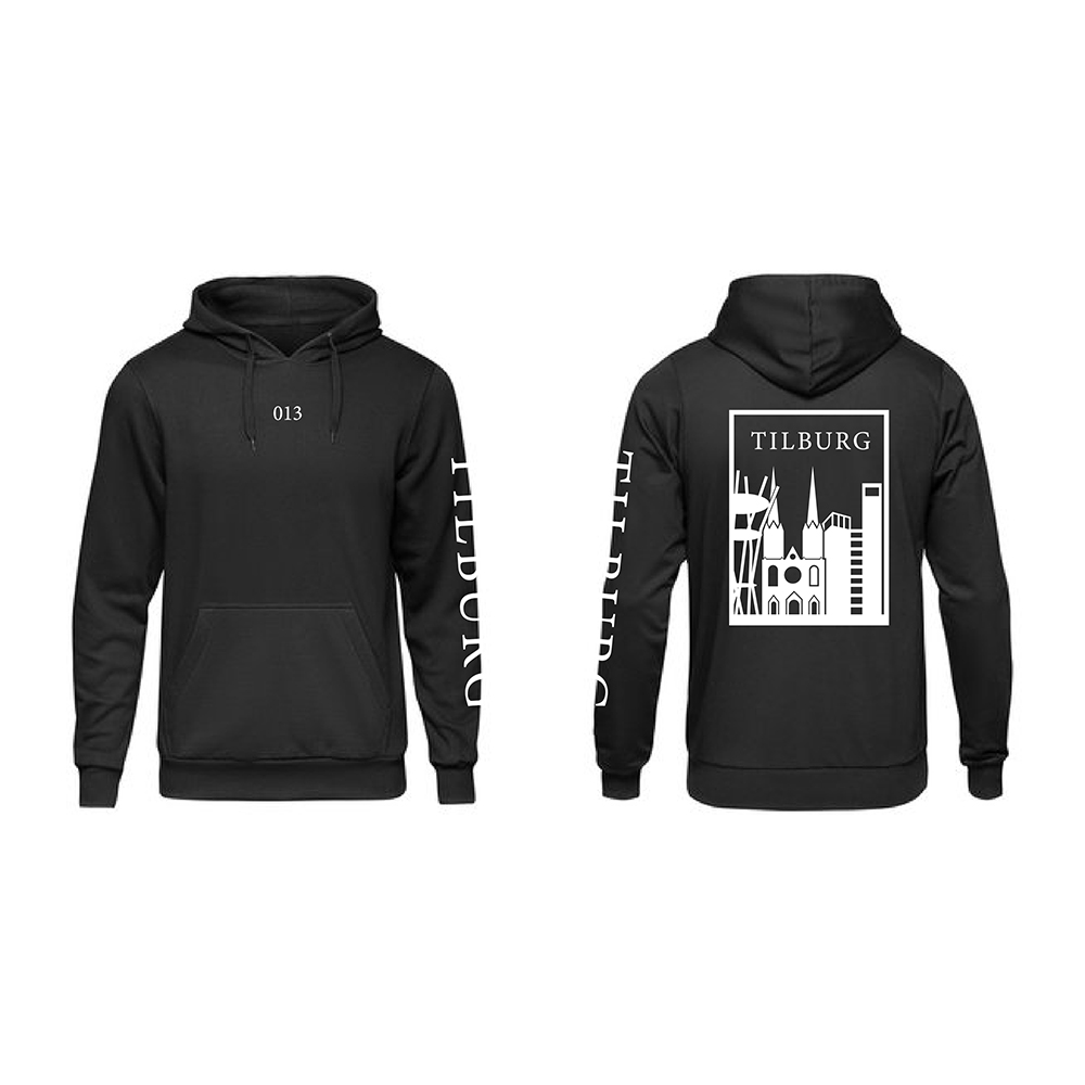 Tilburg Hoodie - Tilburg hoodie zwart vlak wit - Tilburg Hoodie