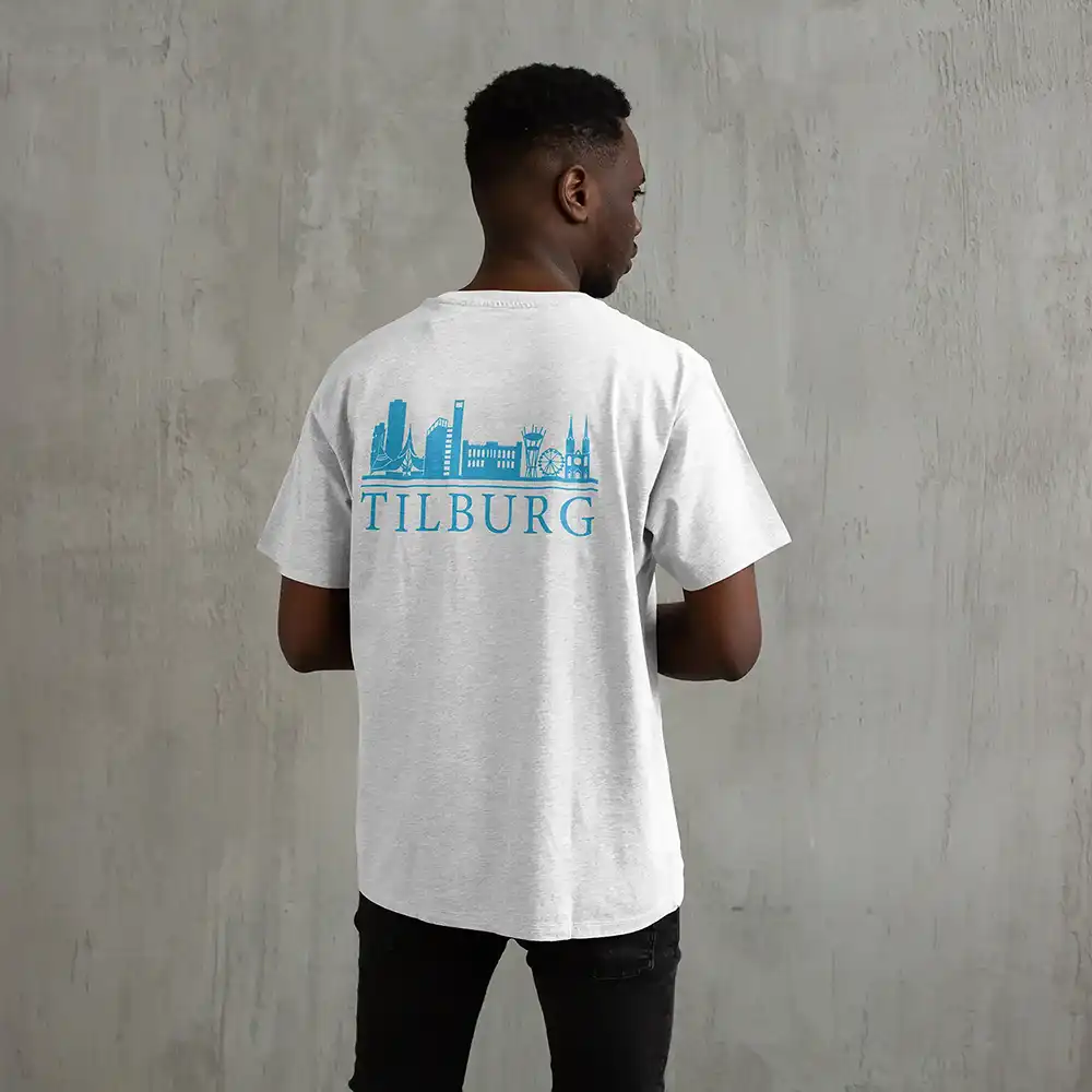 Skyline Tilburg Shirt - Tilburg model shirt wit skyline blauw 4 - Skyline Tilburg Shirt O18243