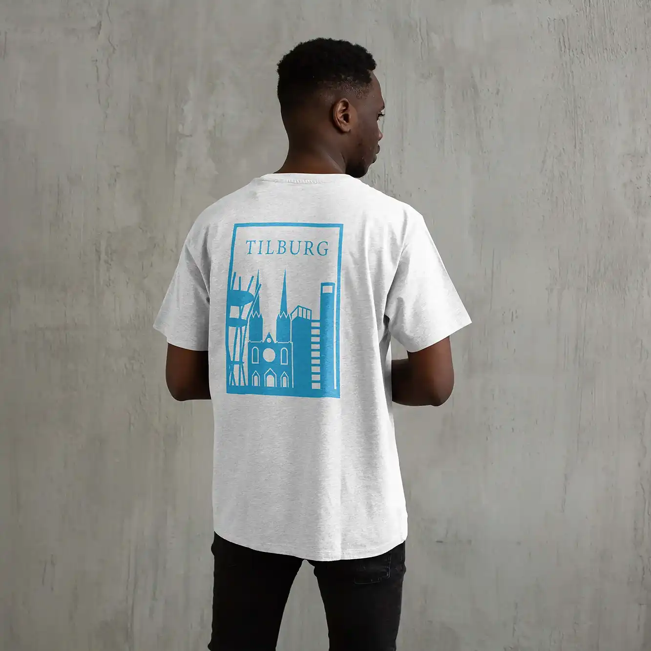 Tilburg Shirt - Tilburg model shirt wit vlak blauw 3 - Tilburg Shirt O17828