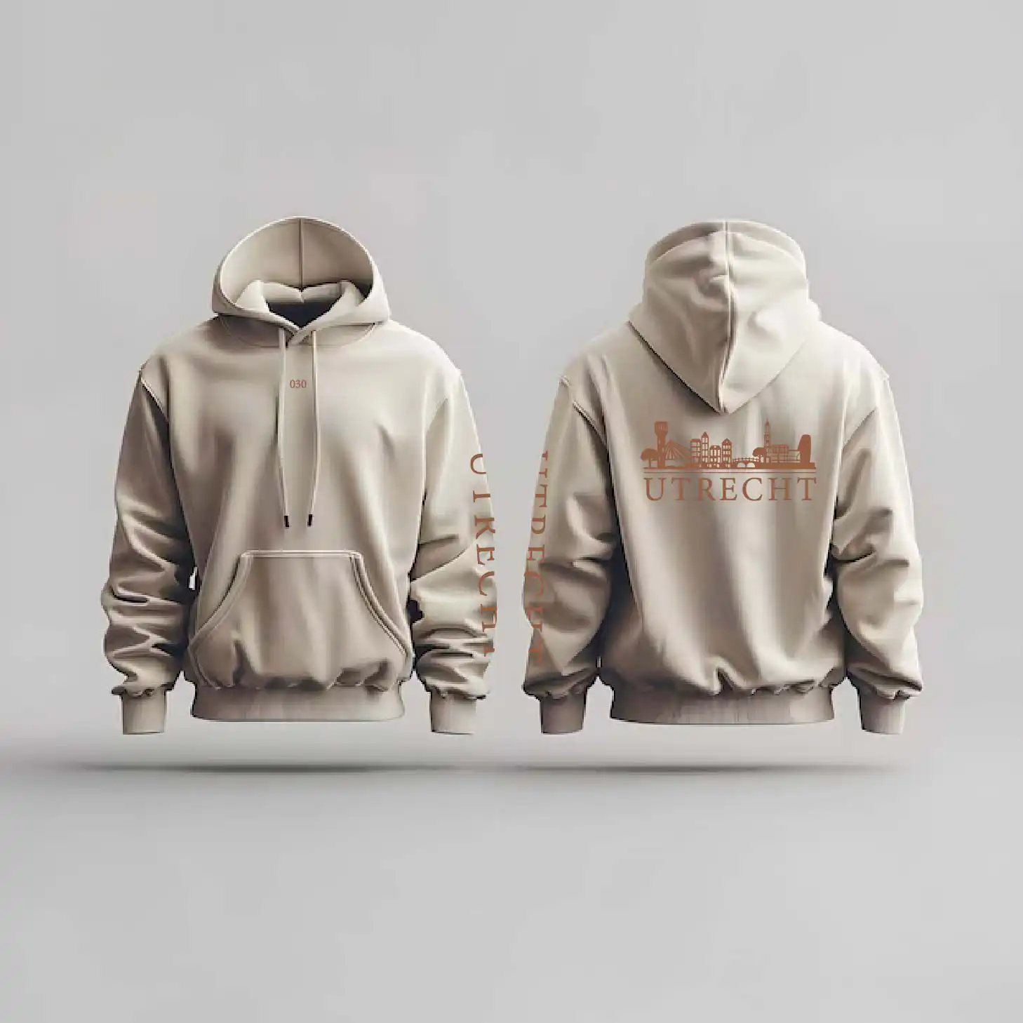 Skyline Utrecht Hoodie - Utrecht hoodie beige skyline 2 - Skyline Utrecht Hoodie (20477)