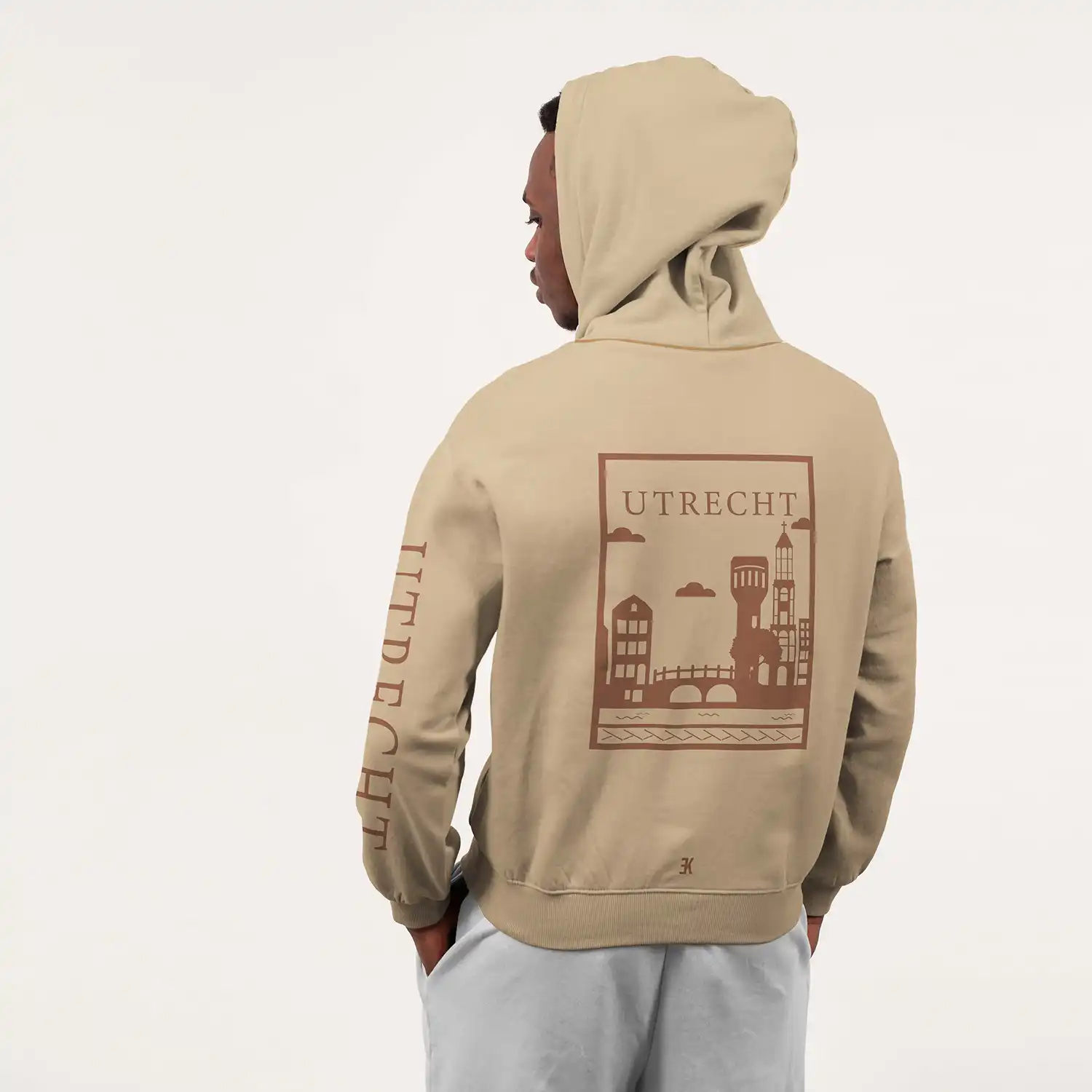 Utrecht Hoodie - Utrecht hoodie model beige vlak - Utrecht Hoodie 
