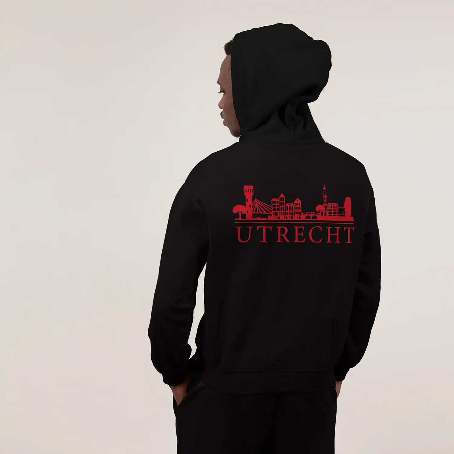 Skyline Utrecht Hoodie - Utrecht model hoodie zwart skyline rood - Skyline Utrecht Hoodie