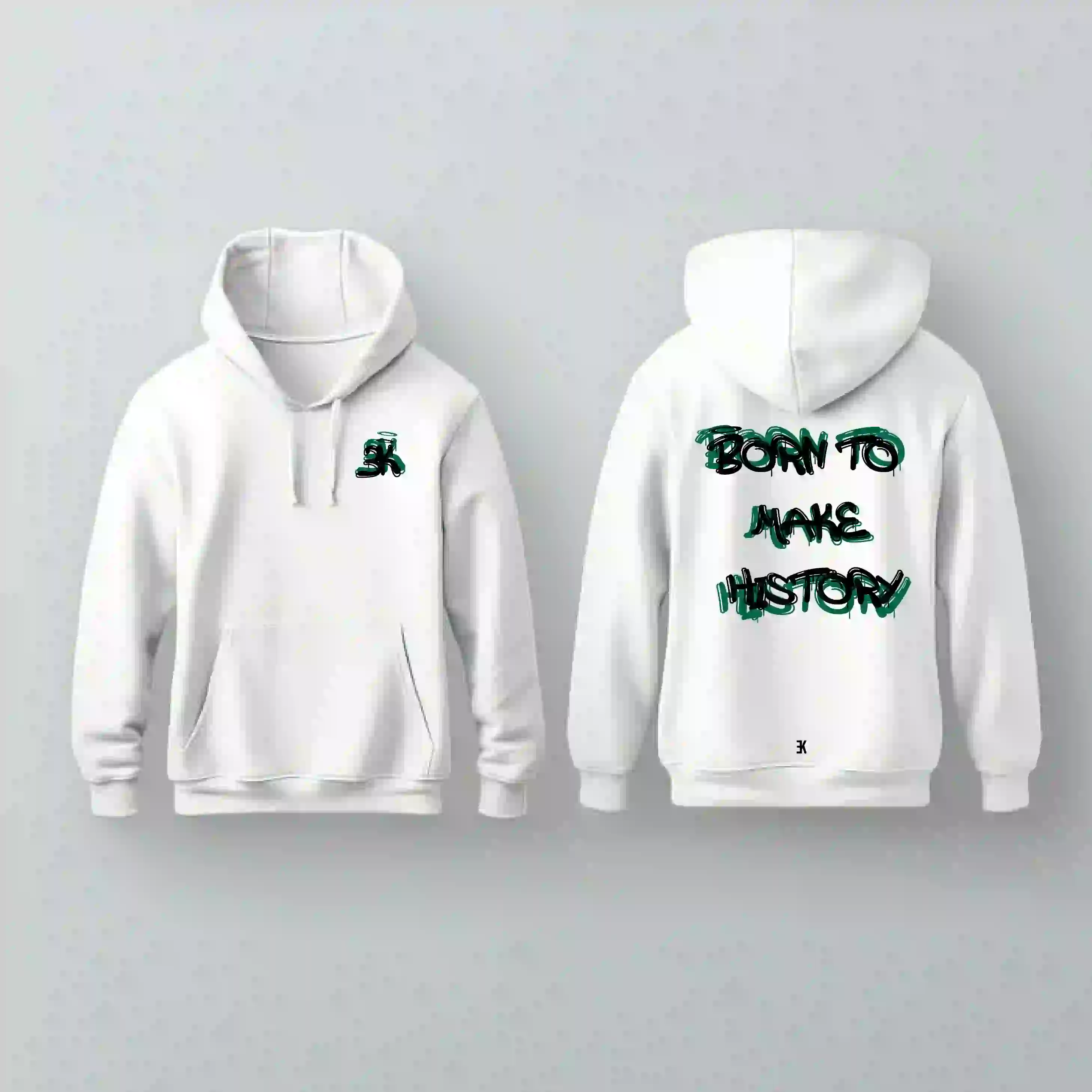 BORN TO MAKE HISTORY - Hoodie - Wit hoodie btmh mockup - BORN TO MAKE HISTORY Hoodie O32326