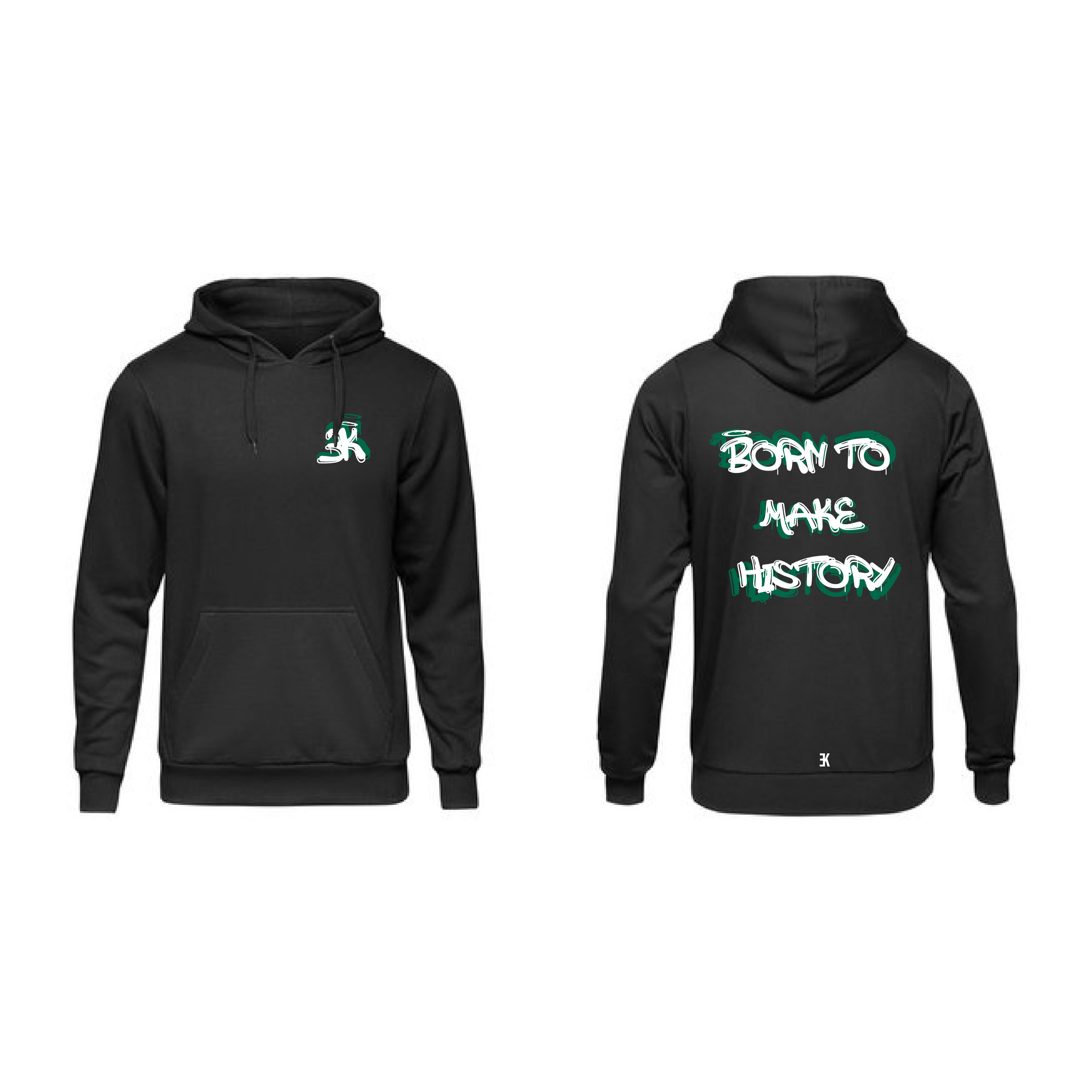 BORN TO MAKE HISTORY - Hoodie - Zwarte hoodie btmh mockup tekengebied 1 - BORN TO MAKE HISTORY Hoodie
