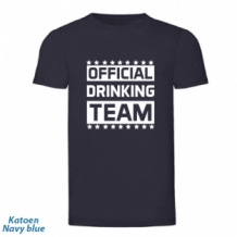 Official drinking team katoen zwart